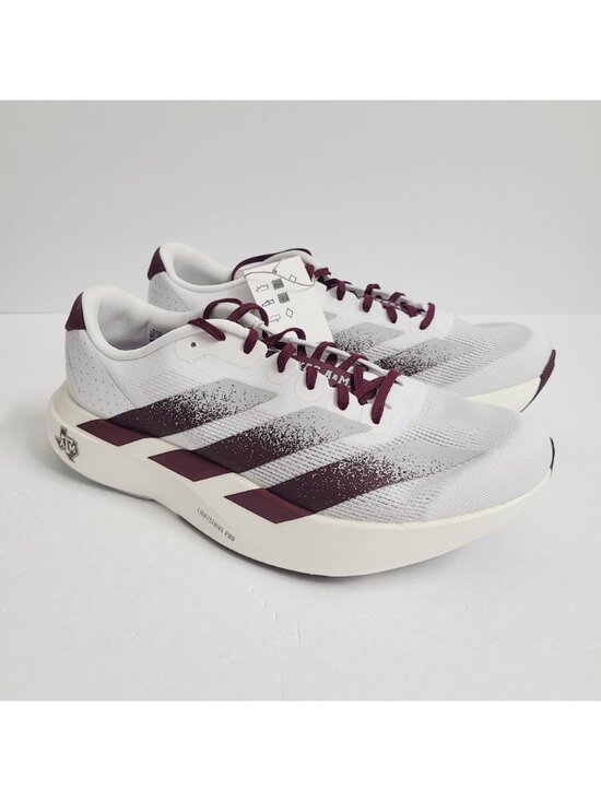 NEW Adidas Adizero EVO SL Texas A&M Running Shoes JQ4566 Size 8.5 White #1